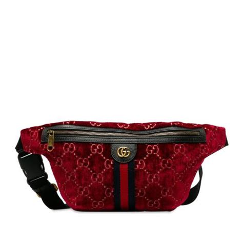 gucci black velvet belt bag|Gucci ophidia bum bag.